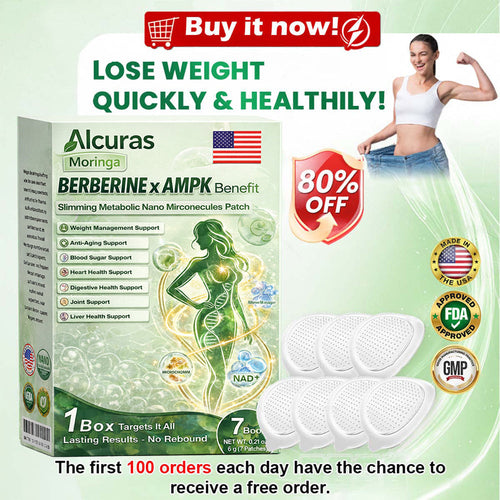 🇺🇸Alcuras™ Moringa × Berberine × AMPK 8-Benefit Slimming & Metabolic Nano Microneedle Patch✨