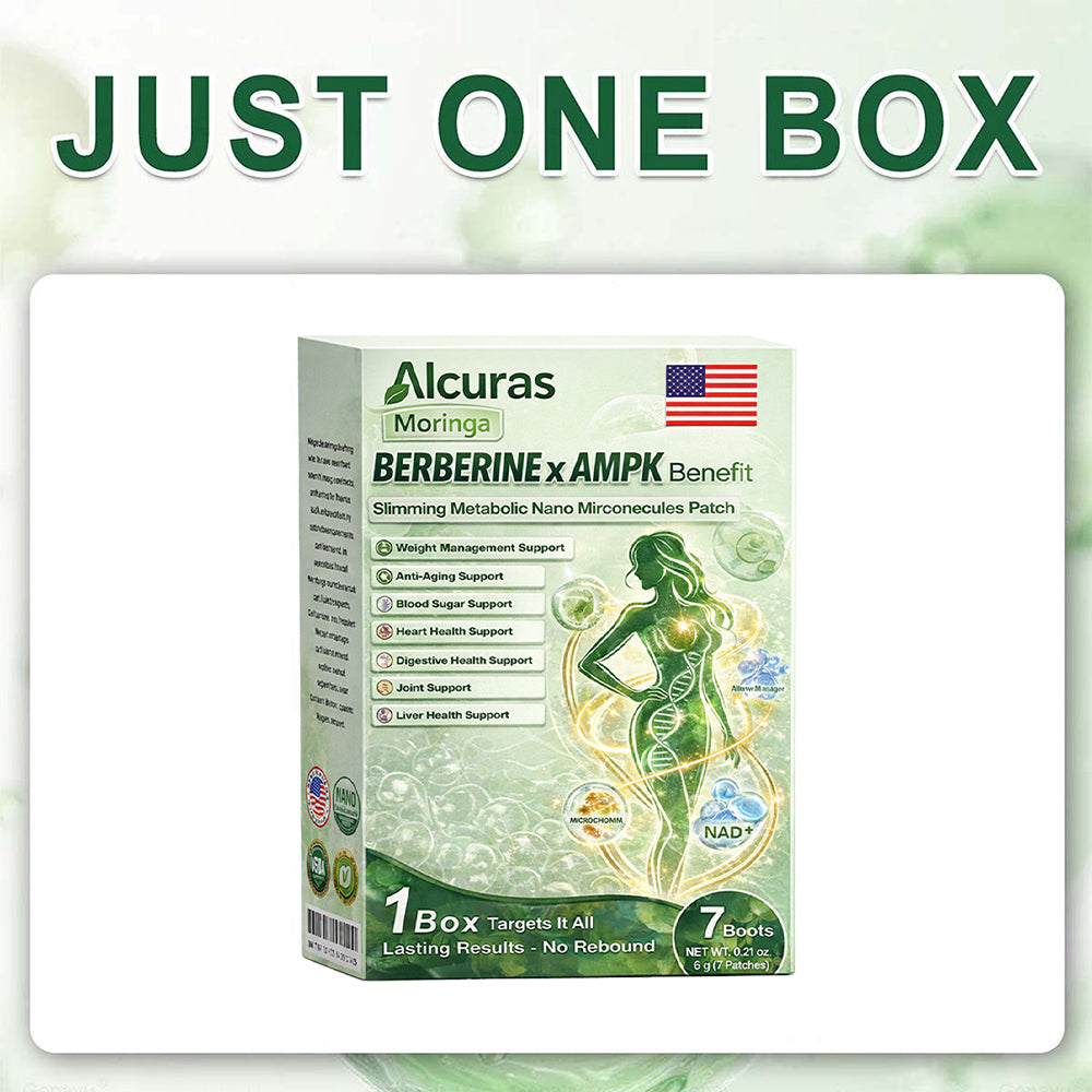 🇺🇸Alcuras™ Moringa × Berberine × AMPK 8-Benefit Slimming & Metabolic Nano Microneedle Patch✨
