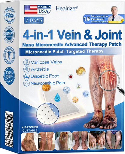 Healrize® 🍃4-in-1 Vein & Joint Nano Microneedle Advanced Therapy Patch🔥Instant Relief, Long-Term Results