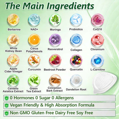 🇺🇸Alcuras™ Moringa × Berberine × AMPK 8-Benefit Slimming & Metabolic Nano Microneedle Patch✨