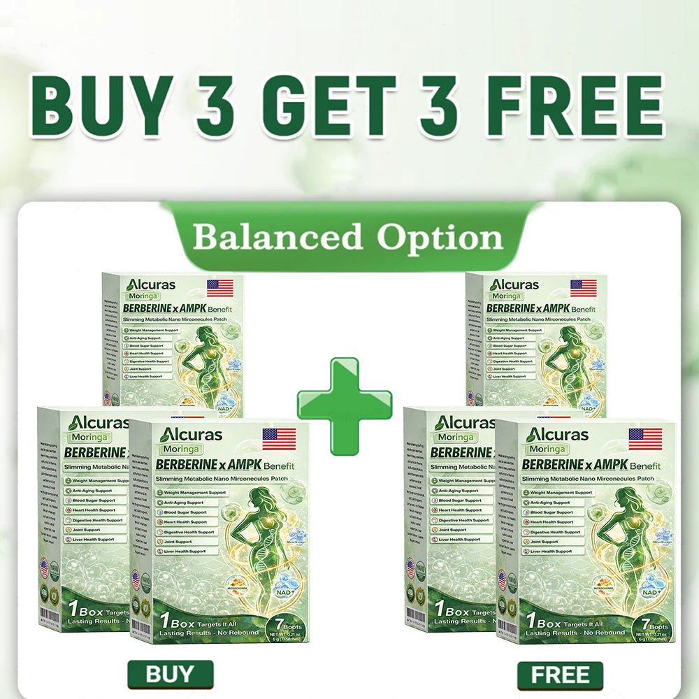 🇺🇸Alcuras™ Moringa × Berberine × AMPK 8-Benefit Slimming & Metabolic Nano Microneedle Patch✨