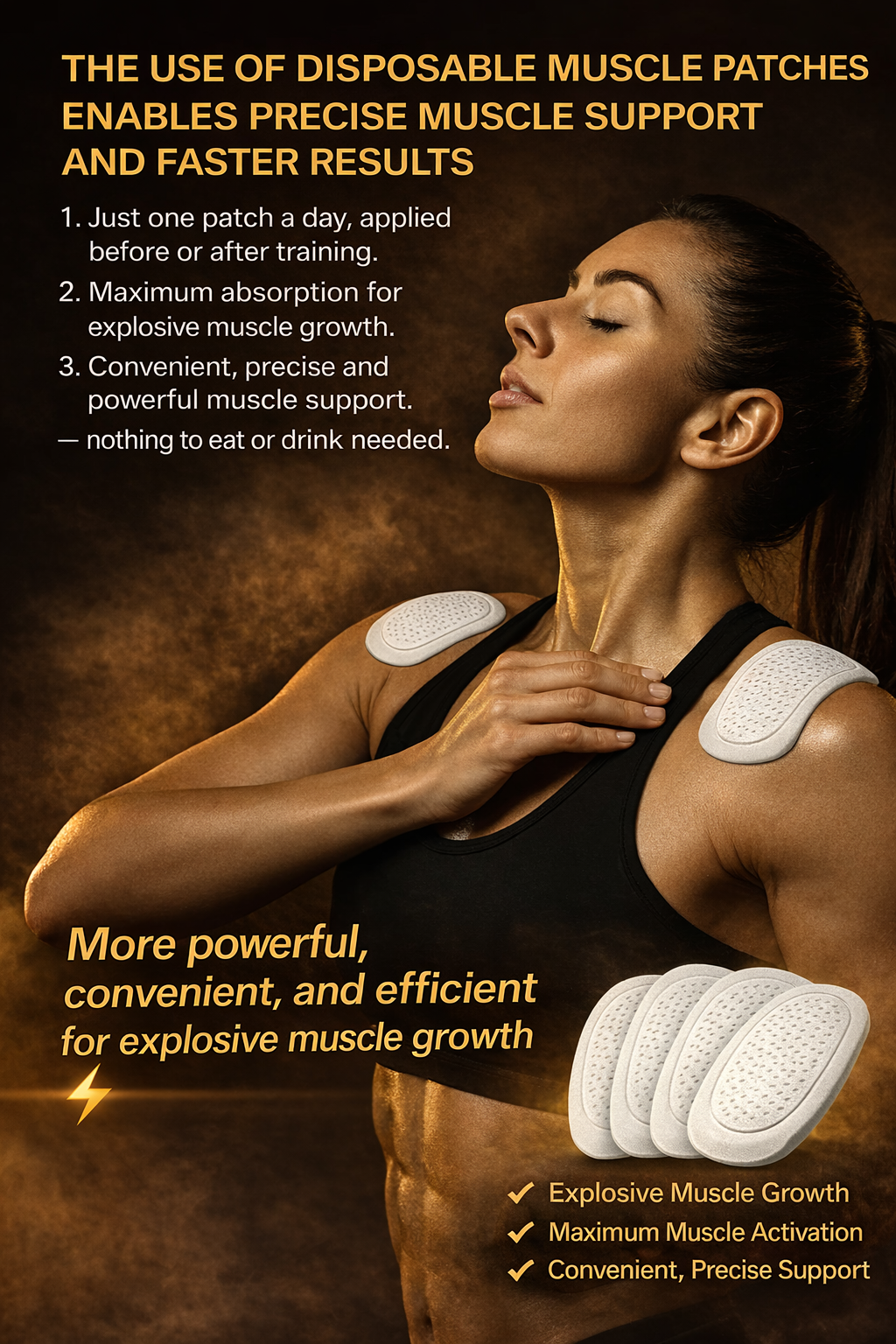 Official Store | GarmFailyc® 💪 GML-3 Disposable Muscle Patches (Just once a day, visible gains in 7 days) ✅ For skinny body, low muscle mass, poor strength, slow recovery, hormonal imbalances, and more.