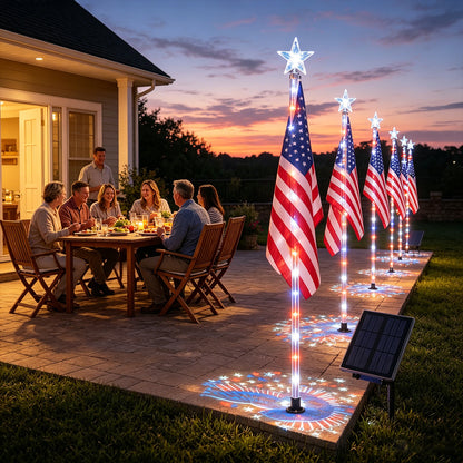 ✨Last Day: 49% OFF🔥American Flag Pathway Lights – Red, White & Blue Yard Glow for 250th Independence Celebration 🇺🇸